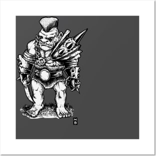 Fantasy Football Ogre B&W Posters and Art